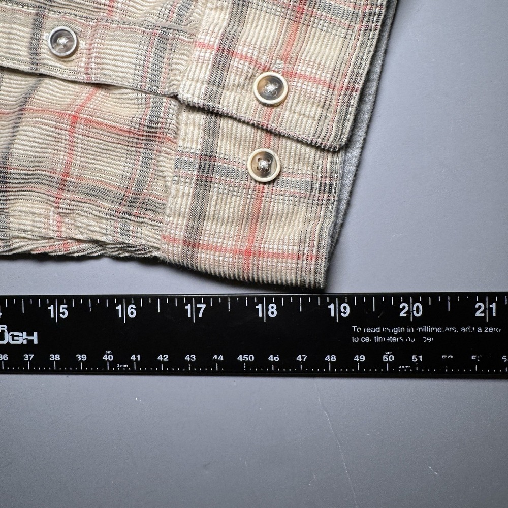 Carbon 2 Cobalt Full Zip Shirt Jacket Mens L Beige Corduroy Stripes Cotton Work - Picture 12 of 12